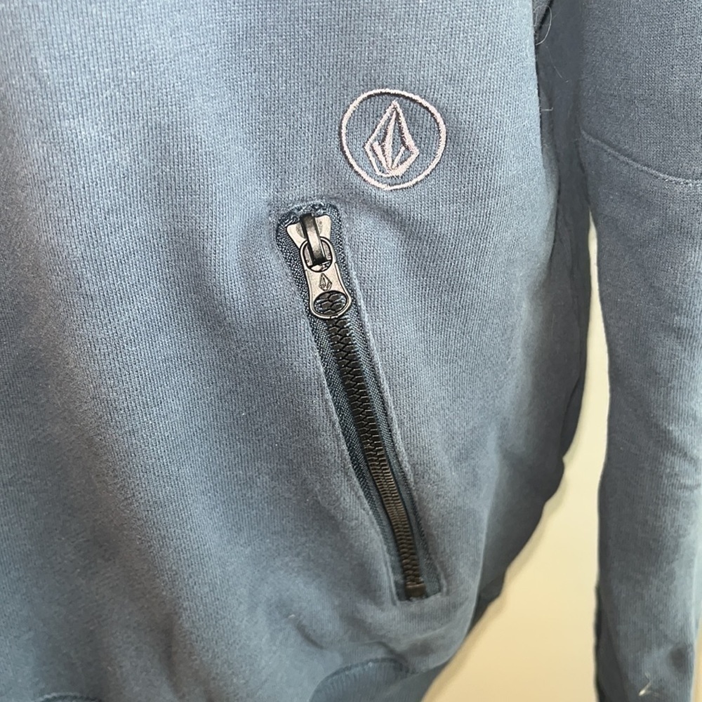 Volcom Navy Paint & Gray Color Block Pullover Hoo… - image 4